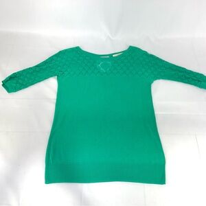 Anthropologie Sparrow XS lightweight knit sweater, 3/4 sleeves, teal green color